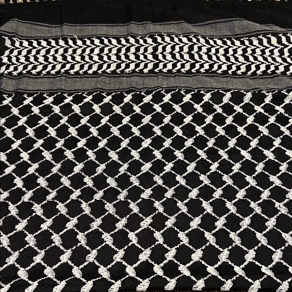 Authentic Black & White Keffiyeh Shemagh Scarf - Bought in Kuwait.